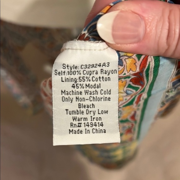 Johnny Was Diskana Dena Multicolor Patchwork Slip dress, NWOT - Picture 6 of 15